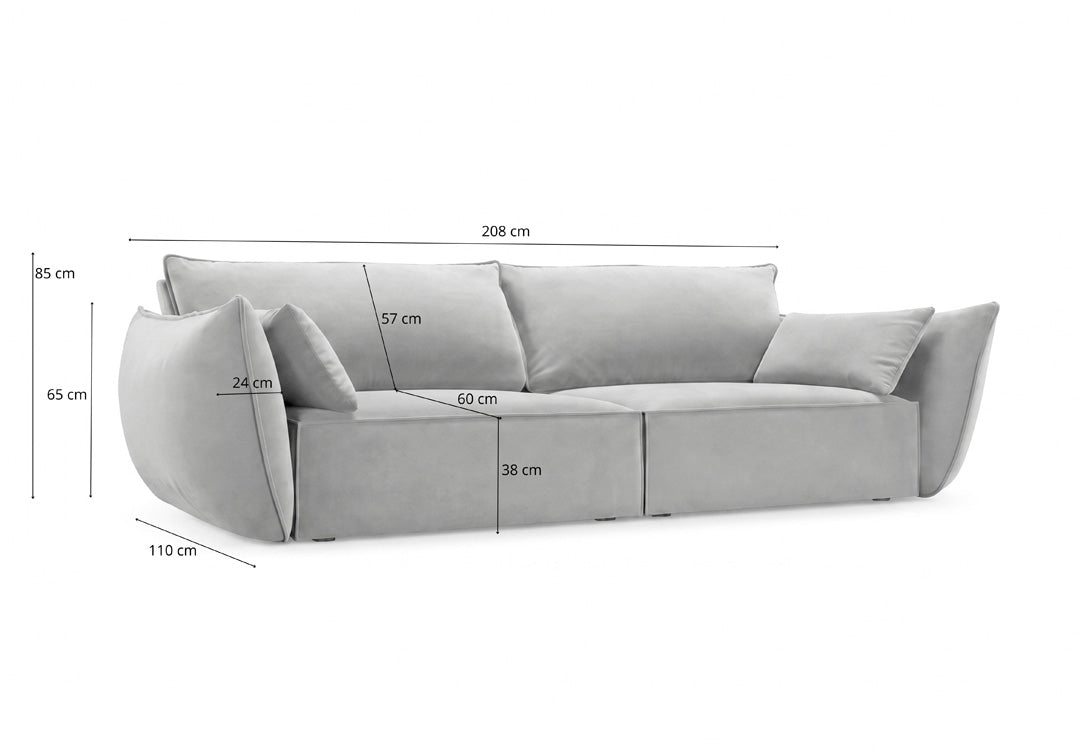 Designer Sofa 3 Sitzer Nuvola in Samt