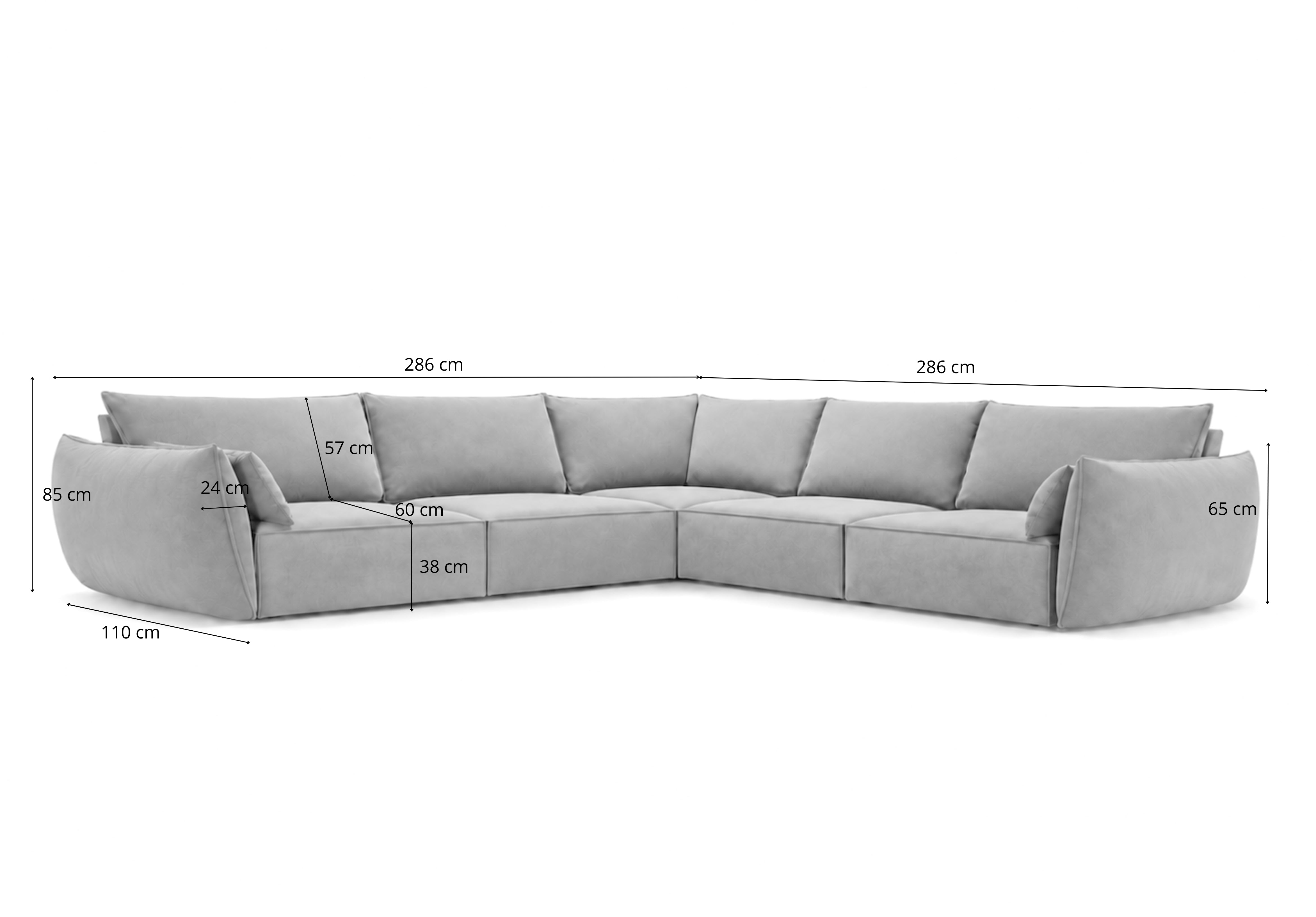 Designer Sofa Nuvola L Maxi in Samt