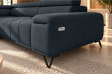 Ecksofa Volo in Chenille Blau, Ottomane links – Ansicht 5