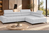 Ecksofa Volo in Chenille Hellgrau, Ottomane rechts – Ansicht 2