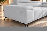 Ecksofa Volo in Chenille Hellgrau, Ottomane rechts – Ansicht 5
