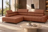 Ecksofa Volo in Chenille Terrakotta, Ottomane links – Ansicht 2