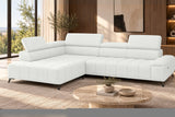 Ecksofa Volo in Chenille Weiß, Ottomane links – Ansicht 2