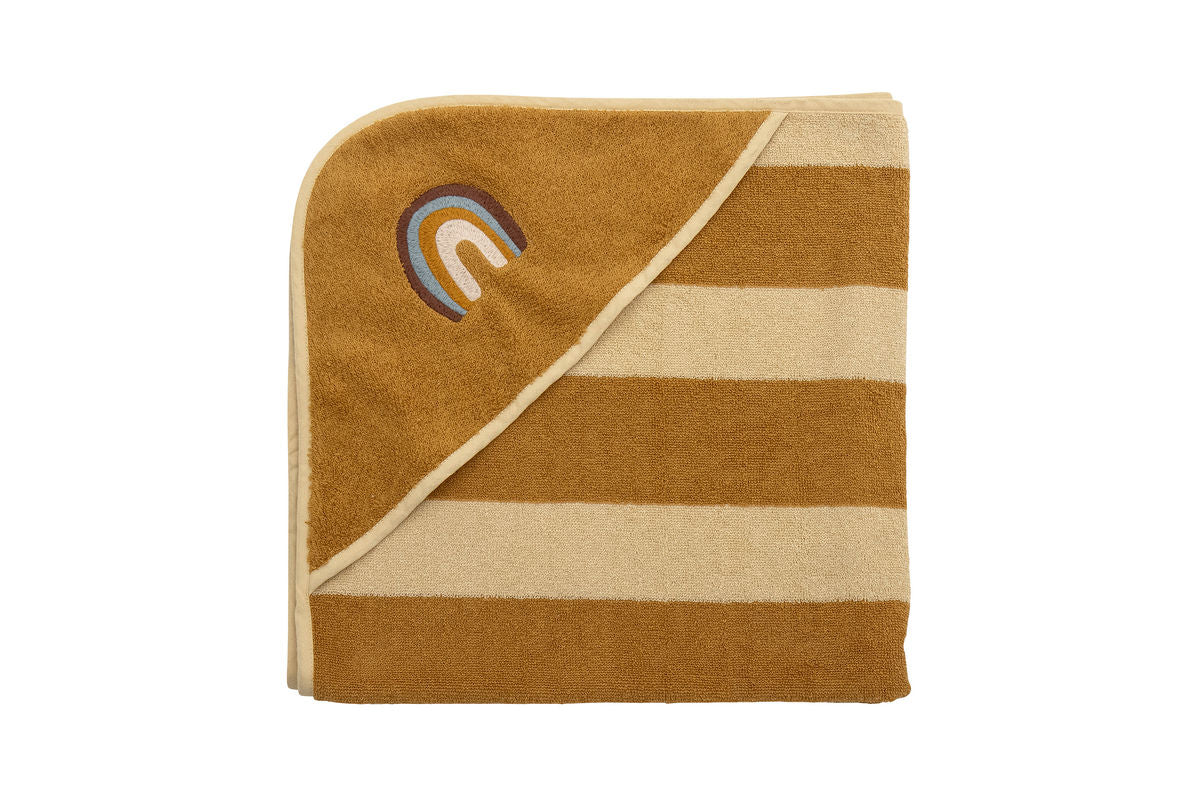 Kinderhandtuch Viki - aus Bio-Baumwolle mit Regenbogen-Stickerei