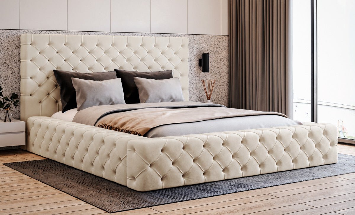 Designer Polsterbett Lana Samt mit Stauraum