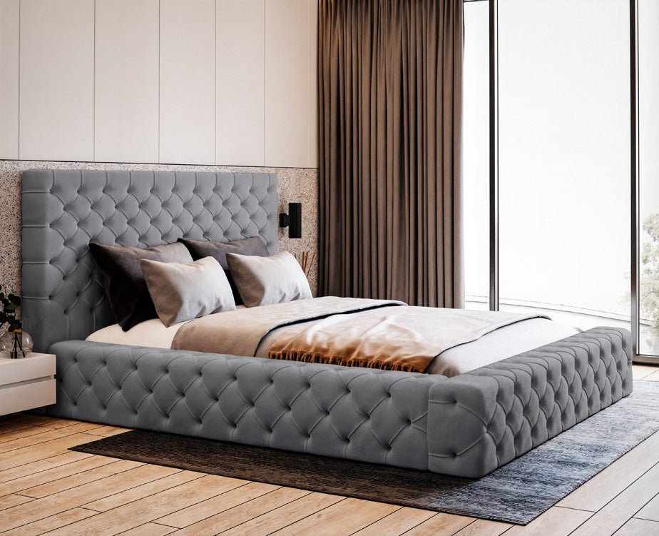 Designer Polsterbett Lana Samt mit Stauraum