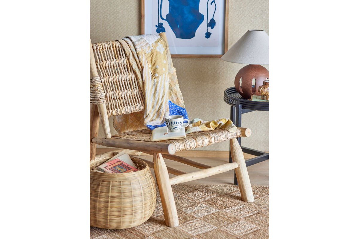 Tagesdecke Kalima – Handgefertigter Sari-Quilt in Gelb