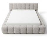 Designer Polsterbett Como in Cord mit Stauraum – Hellgrau