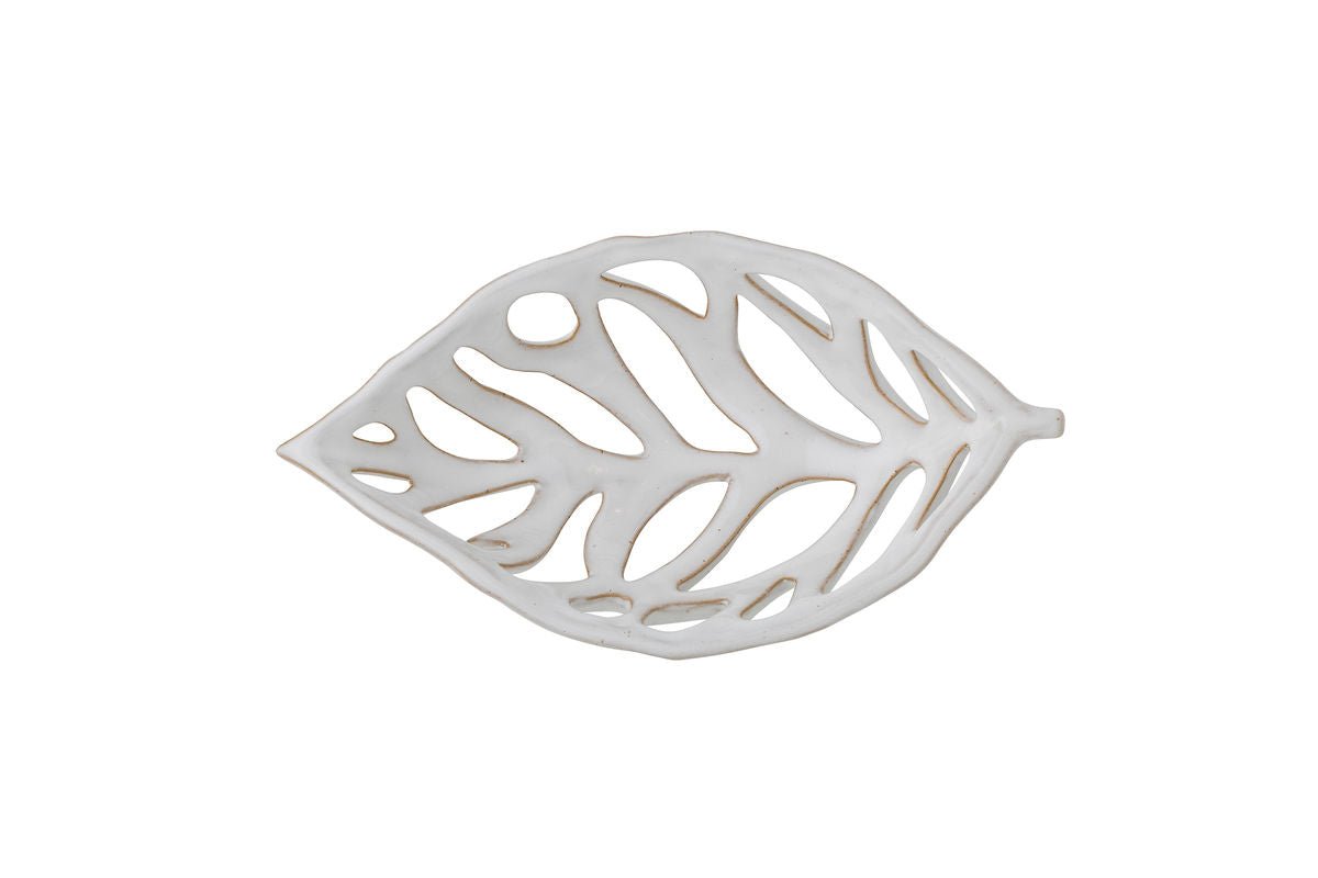 Schale Liora - Steingut in Weiß als Blattdesign