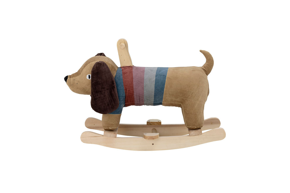 Kinder Schaukelpferd Maria - weiches Stoff-Schaukelspielzeug mit Holzgestell