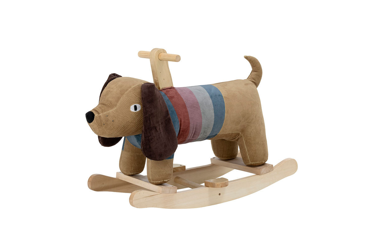 Kinder Schaukelpferd Maria - weiches Stoff-Schaukelspielzeug mit Holzgestell