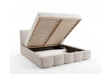 Designer Polsterbett Elva in Bouclé – Beige