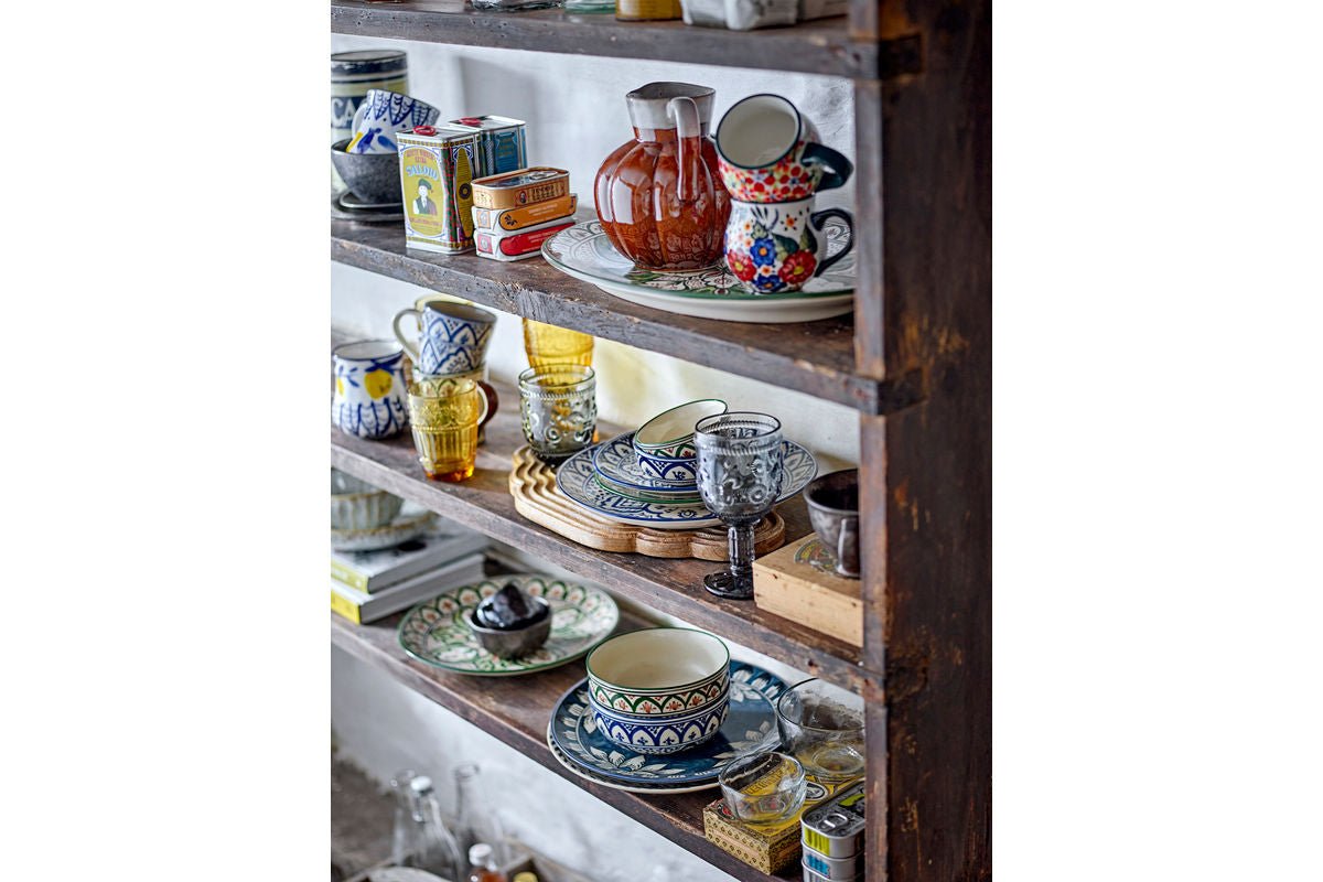 Becher-Set Naro – Blumenmotiv Steingut (2-teilig)