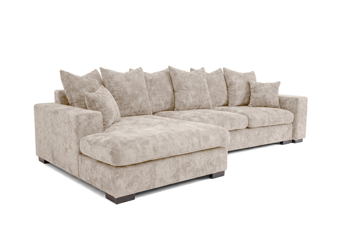 Designer Sofa Selena L mit Schlaffunktion in Strukturstoff
