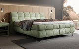 Boxspringbett Milla Cord in Salbei (Poso 047) – Milieu seitlich