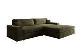 Designer Ecksofa Lugo in Cord – Olive – Rechts