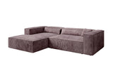 Designer Ecksofa Vasto in Cord – Mauve – Links