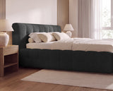 Designer Polsterbett Nela in Bouclé – Anthrazit