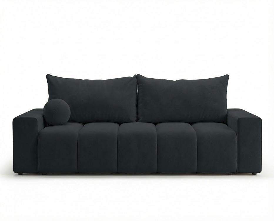 Designer 3 Sitzer Sofa Vena mit Stauraum und Schlaffunktion in Samt