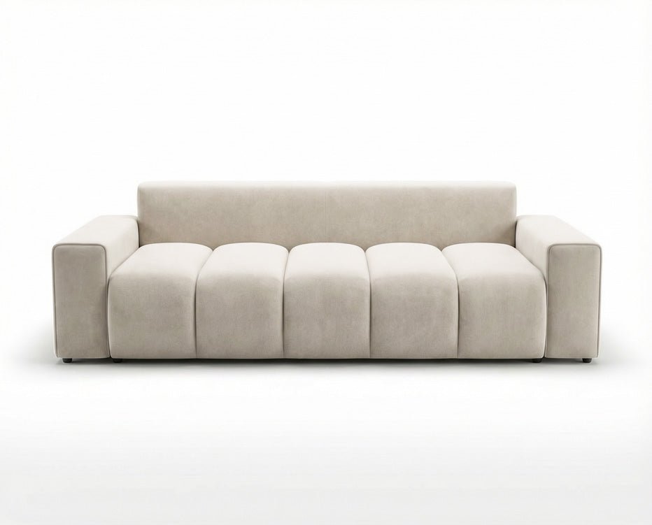 Designer 3 Sitzer Sofa Vena mit Stauraum und Schlaffunktion in Samt