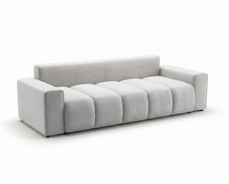 Designer 3 Sitzer Sofa Vena mit Stauraum und Schlaffunktion in Samt