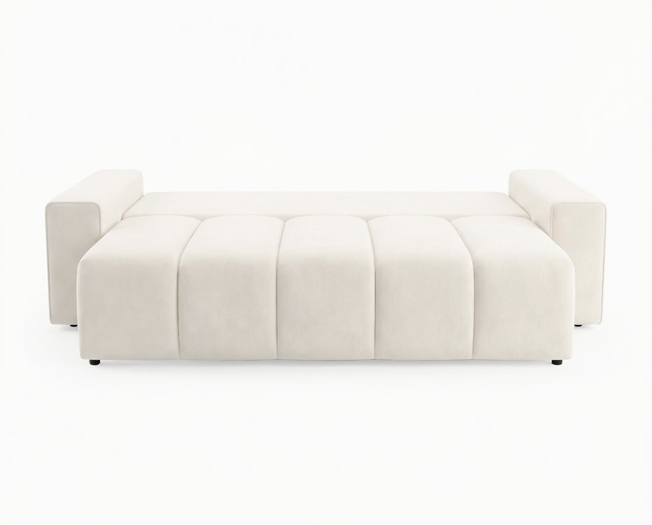 Designer 3 Sitzer Sofa Vena mit Stauraum und Schlaffunktion in Samt
