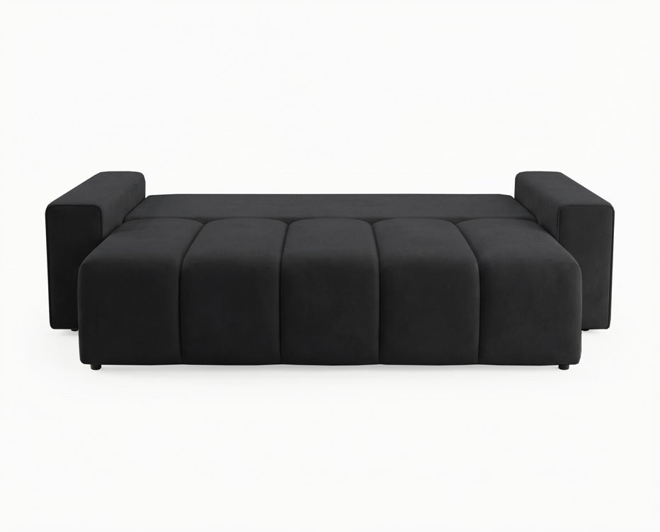 Designer 3 Sitzer Sofa Vena mit Stauraum und Schlaffunktion in Samt