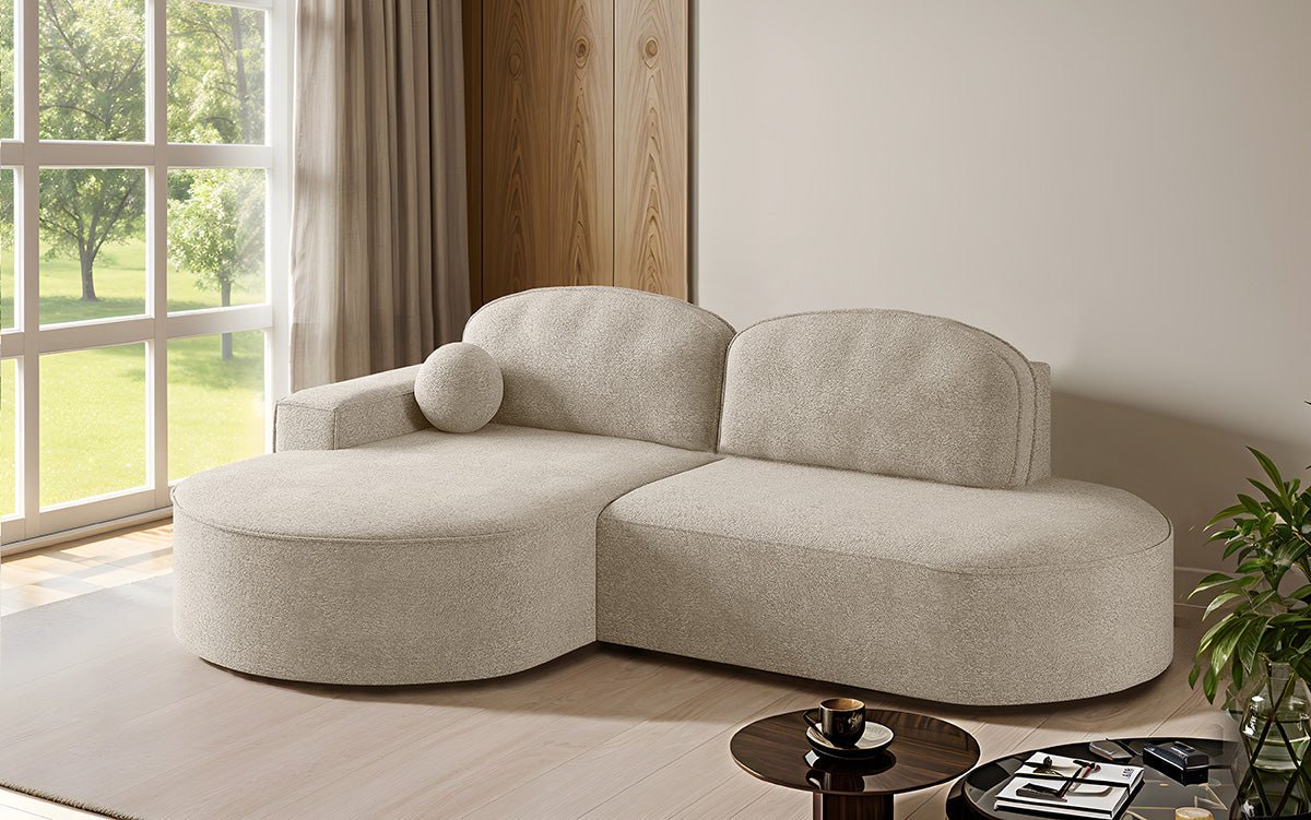 Designer Sofa Lenny Bouclé mit Schlaf- und Klappfunktion