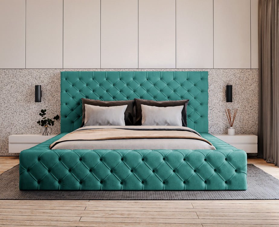 Designer Polsterbett Lana Samt mit Stauraum