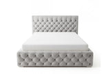 Designer Polsterbett Rivo in Samt mit Stauraum – Grau