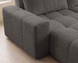 Designer Ecksofa Arvo in Bouclé mit Schlaffunktion & Stauraum – Grau – Links
