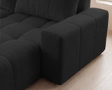 Designer Ecksofa Arvo in Bouclé mit Schlaffunktion & Stauraum – Anthrazit – Rechts