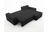 Designer Ecksofa Arvo in Bouclé mit Schlaffunktion & Stauraum – Anthrazit – Rechts
