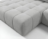 Designer Ecksofa Pino in Samt mit Schlaffunktion & Stauraum – Hellgrau – Links