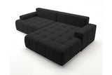 Designer Ecksofa Pino in Samt mit Schlaffunktion & Stauraum – Schwarz – Rechts