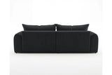 Designer Ecksofa Corso in Samt mit Schlaffunktion & Stauraum – Schwarz – Rechts