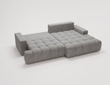 Designer Ecksofa Nemo in Stoff mit Schlaffunktion & Stauraum – Grau – Rechts