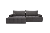 Designer Ecksofa Nemo in Stoff mit Schlaffunktion & Stauraum – Anthrazit – Links
