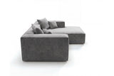 Designer Ecksofa Reno in Samt – Grau – Rechts