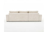 Designer Ecksofa Vigo in Chenille – Beige – Links