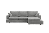 Designer Ecksofa Vigo in Chenille – Grau – Rechts
