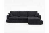 Designer Ecksofa Vigo in Chenille – Anthrazit – Rechts