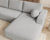 Designer Ecksofa Vanto in Bouclé – Sand – Rechts