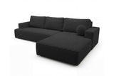 Designer Ecksofa Vanto in Bouclé – Anthrazit – Rechts