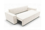 Designer 3 Sitzer Sofa Rego in Samt mit Schlaffunktion & Stauraum – Weiß