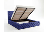 Designer Polsterbett Siena in Samt – Blau