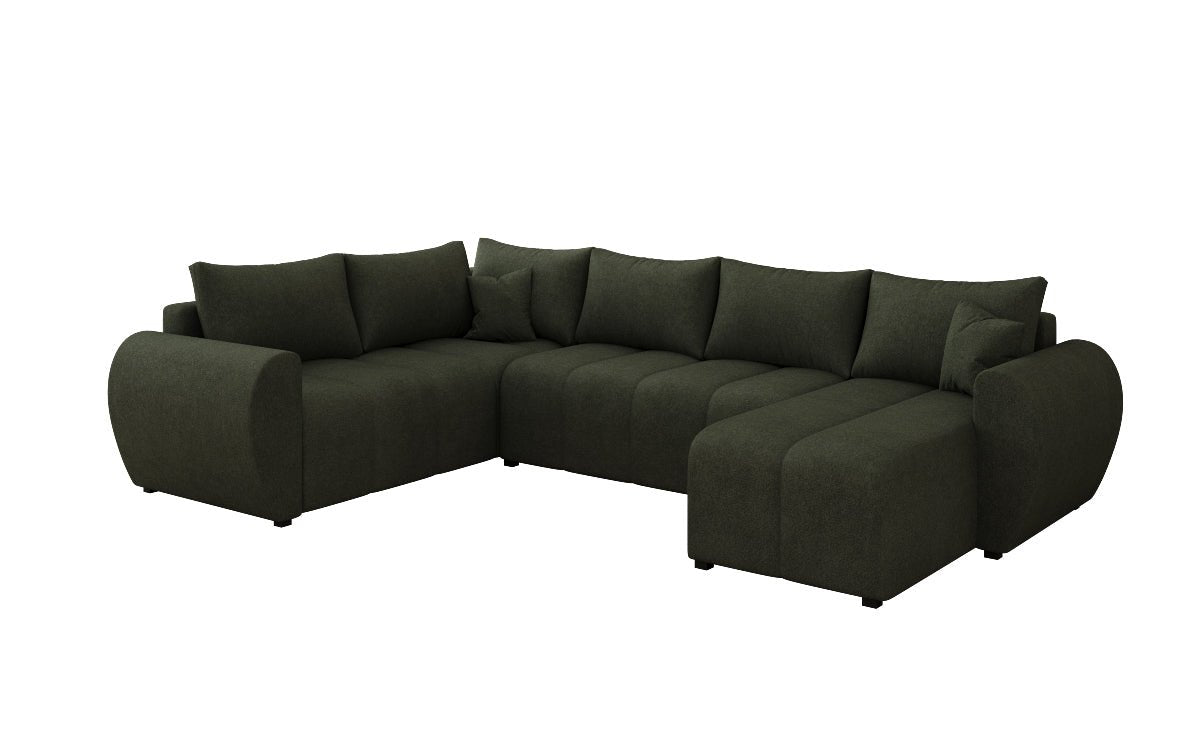 Designer Sofa Sorella U mit Schlaf- und Klappfunktion in Stoff