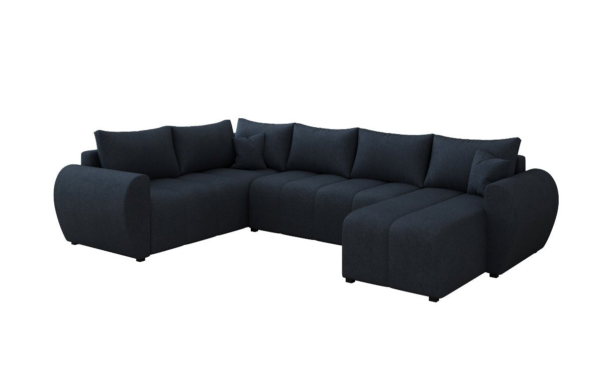 Designer Sofa Sorella U mit Schlaf- und Klappfunktion in Stoff