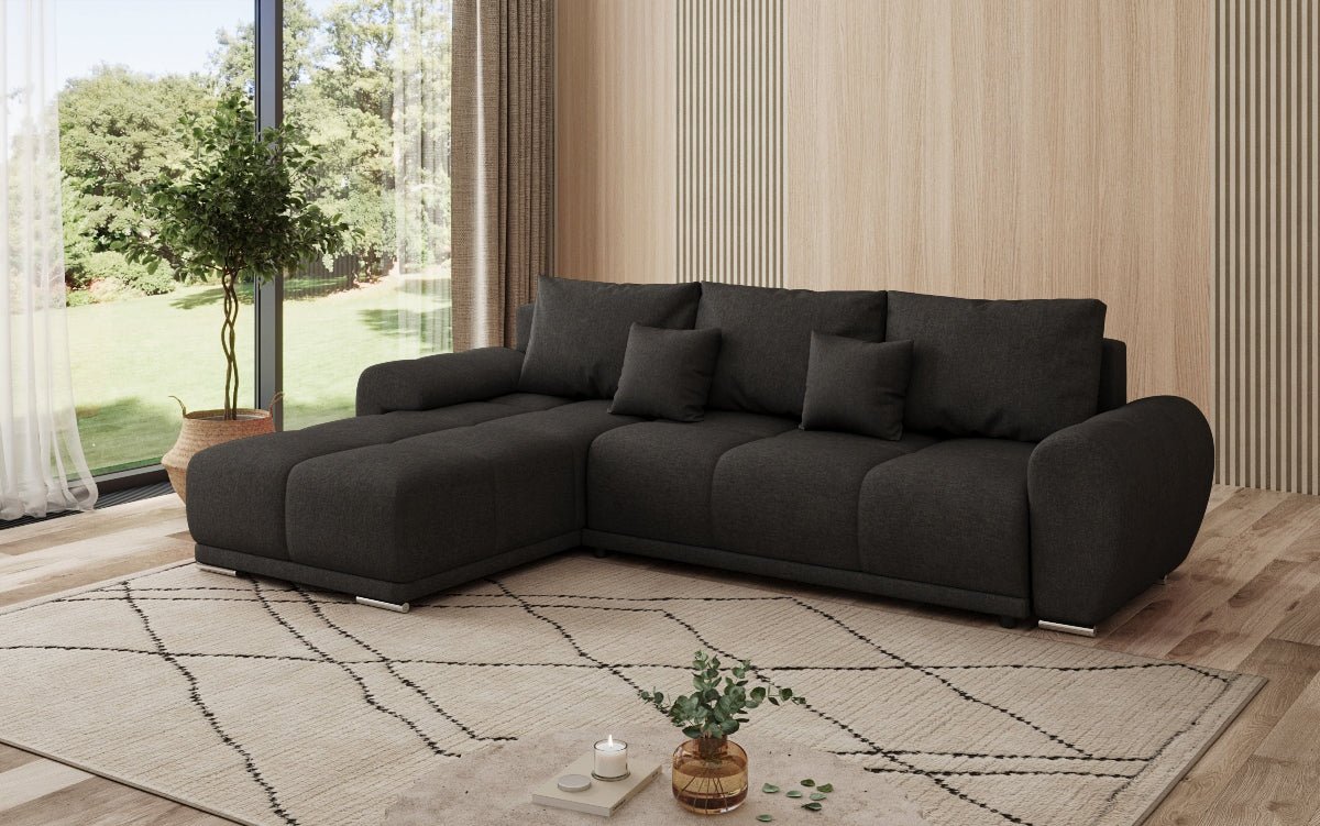 Designer Sofa Leni L mit Schlaf- und Klappfunktion in Stoff