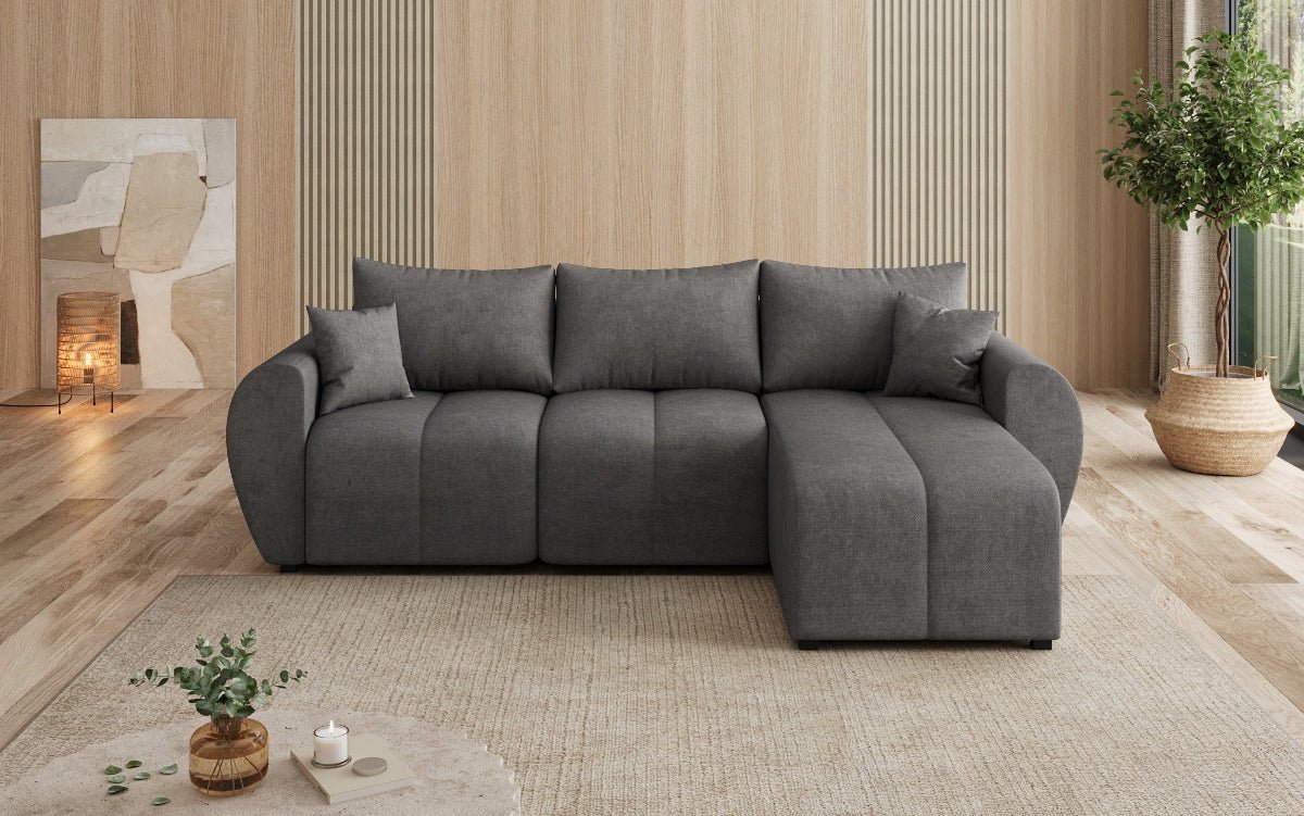 Designer Sofa Sorella L mit Schlaf- und Klappfunktion in Stoff
